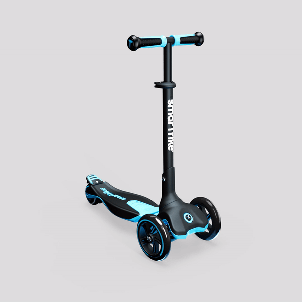 a black and blue scooter